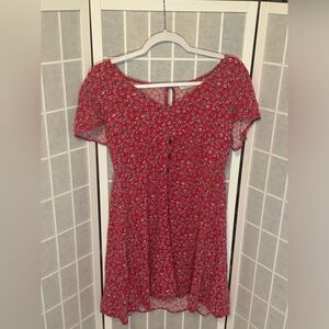 L Red Floral Mason & Belle Casual Dress, Used— Like New